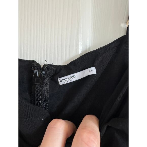 HOUSE OF CB PEARL MESH BODYSUIT BLACK - Picture 4 of 5